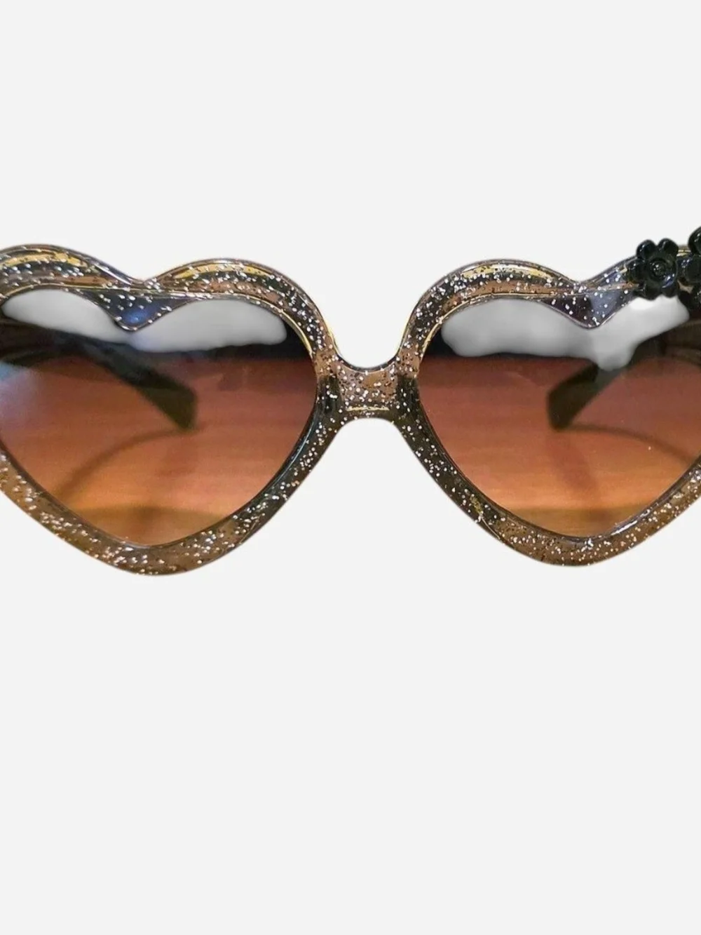 Heart-Shaped Sunglasses Duo - Red & Silver Glitter, Sunnies